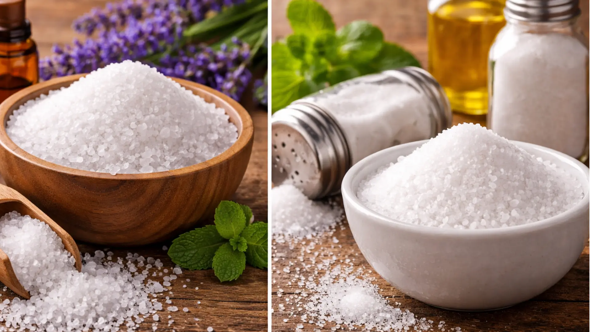 what is the difference between epsom salt and regular salt side by side comparison