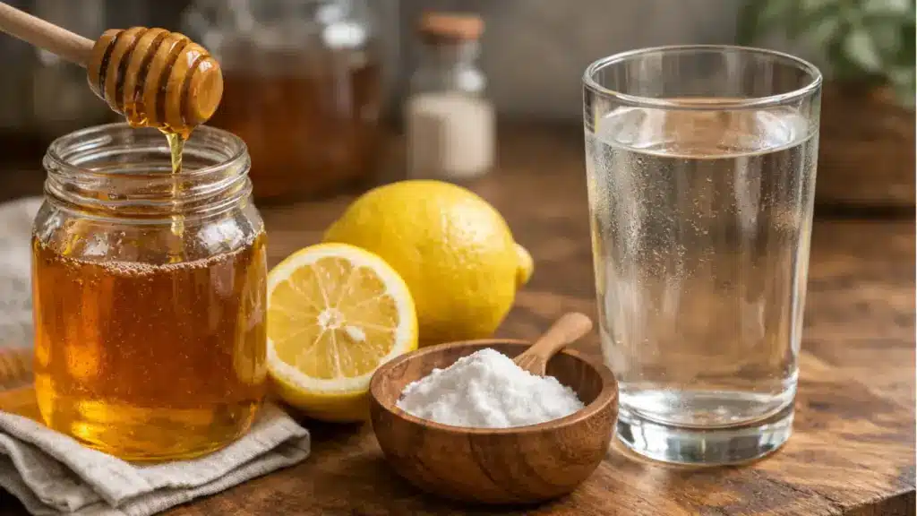 key ingredients in honey trick for men recipe with honey lemon and baking soda