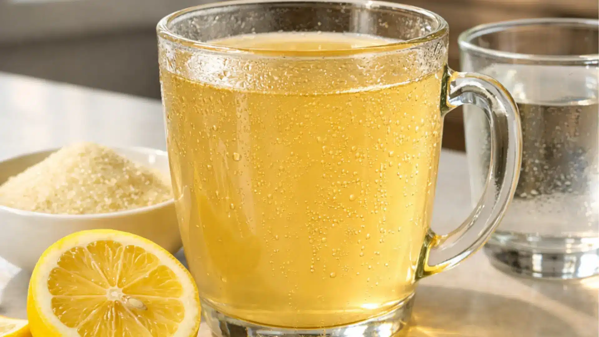 what are the 3 ingredients in the gelatin trick drink with lemon and gelatin powder