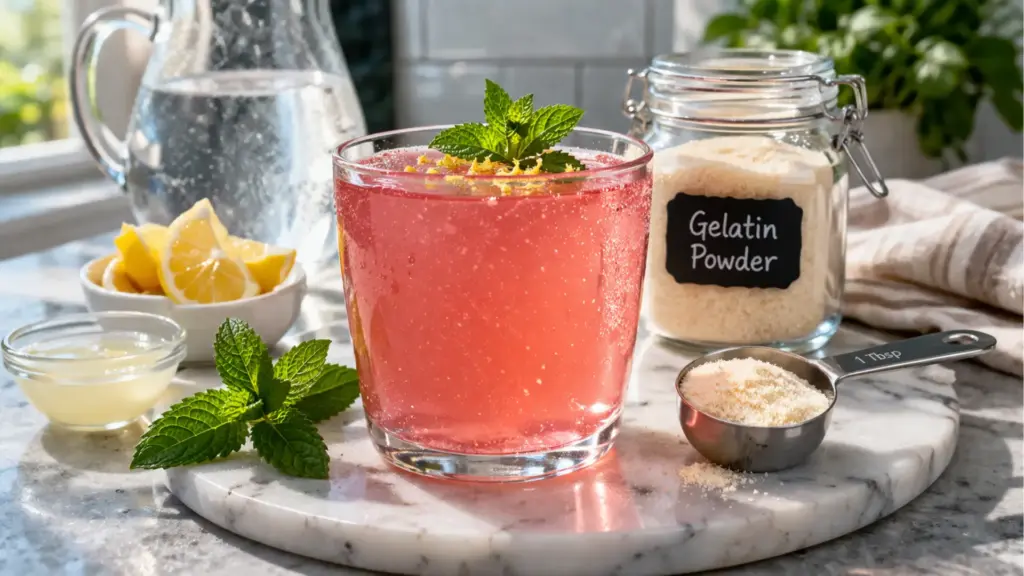 bariatric gelatin recipe for weight loss pink gelatin drink with lemon and collagen