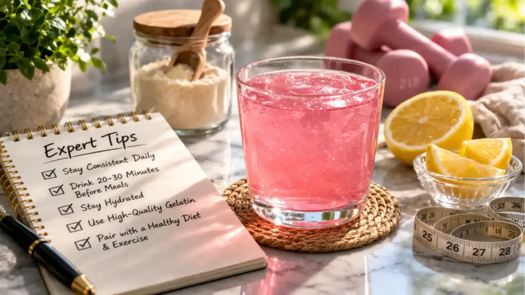 dr jennifer ashton gelatin trick recipe expert tips pink gelatin weight loss drink