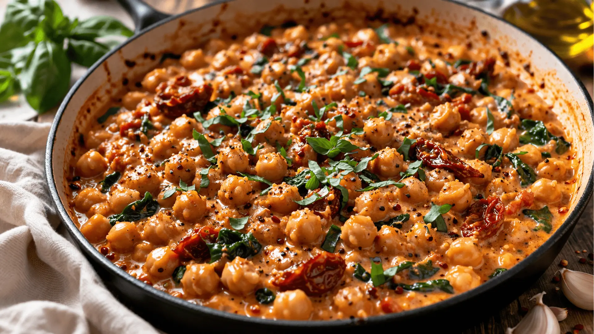 marry me chickpeas without cream​ marry me chickpeas without cream creamy dairy free chickpea recipe in skillet