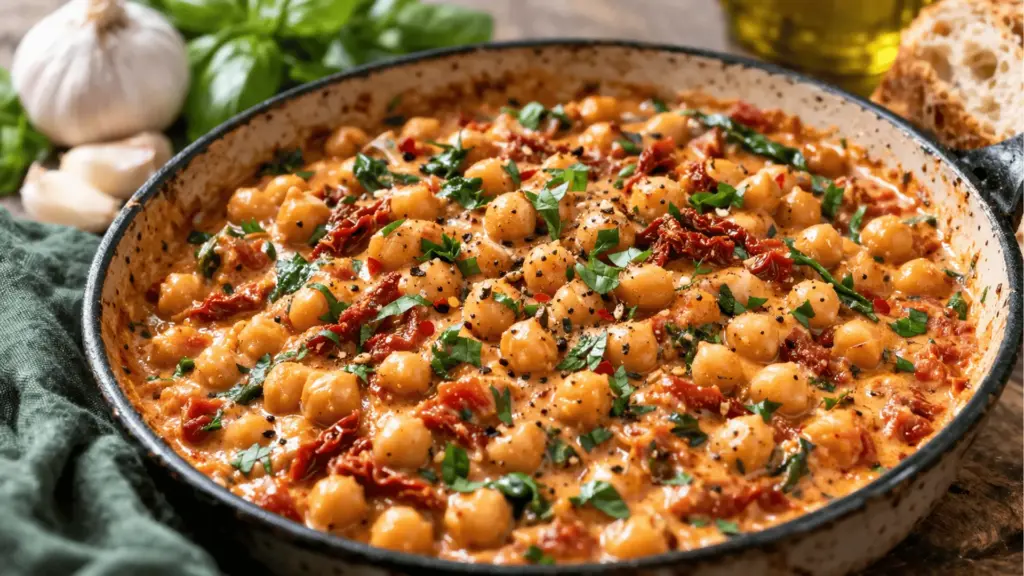 marry me chickpeas without cream creamy vegan chickpea recipe